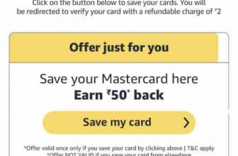 Amazon Save your MasterCard and Get ₹50 Cashback