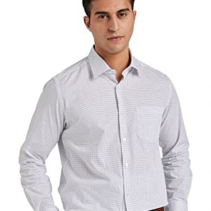 Diverse Men's Printed Regular Fit Formal Shirt (DVF01F2L01-263_Square Polka White 46)
