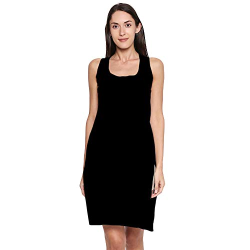 indiankala4u Womens Cotton Rich Soft Camisole Long Knee Length Inner Kurti/Suit Slip/Under Shirt with High Side Slits, Combo Pack in Black White and Skin Color indiankala4u Womens Cotton Rich Soft Camisole Long Knee Length Inner Kurti/Suit Slip/Under Shirt with High Side Slits, Combo Pack in Black White and Skin Color