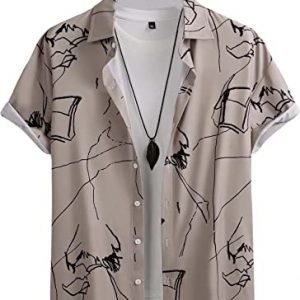 Lymio Casual Shirt for Men|| Shirt for Men|| Men Stylish Shirt || Men Printed Shirt (Mistry) (M, Cream)