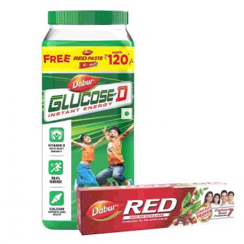 Dabur Glucose D Instant Energy Glucose Juicy & Tasty – 1 kg with Dabur Red Paste 200g free | Glucose Instant Replenishes Energy