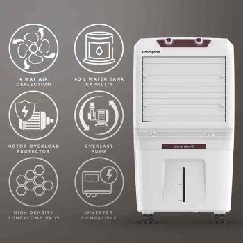 Amazon Great Summer Sale: Crompton Marvel Neo Inverter Compatible Portable Personal Air Cooler (40L, White)