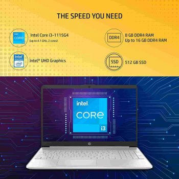 Amazon Great Summer Sale: HP 15s, Intel Core i3-1115G4, 15.6 inch(39.6cm) FHD Anti-Glare Laptop(8GB RAM/512GB