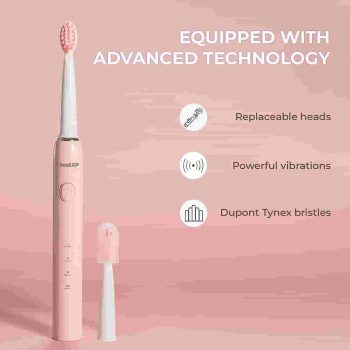 beatXP Buzz Electric Toothbrush, 3 Cleaning Modes|Rechargeable Electric Toothbrush with 2 Minute Timer