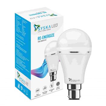 SYSKA 9W B22 6500K Cool Day Light Inverter Rechargeable Emergency Led Bulb