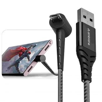 Ambrane Micro USB Standing Cable, 3A Fast Charging/Binge-Watching, 480mbps Data Transmission