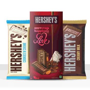 Hershey’s Bar Valentine Greeting Pack Creamy Milk & Cookies N Creme Chocolate, 2 X 100 g