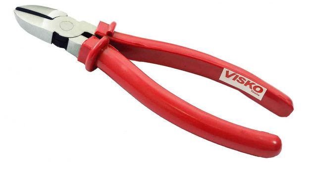 Visko Tools 252 7 Side Cutter | Red Color | 7 inches | Multipurpose Plastic Coated for Wire & Plastic Cutting
