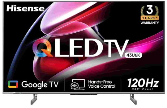 Great Indian Festival : Hisense 108 cm (43 inches) 4K Ultra HD QLED Google TV