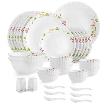 Cello Opalware Dazzle Secret Garden Dinner Set, 35Pcs