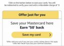 Amazon Save your MasterCard and Get ₹50 Cashback