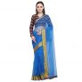 Sidhidata Women’s Organza Embroidered Saree With Unstitched Blouse Piece