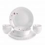 Cello Opalware Dazzle Lush Fiesta Dinner Set, 13Pcs, White